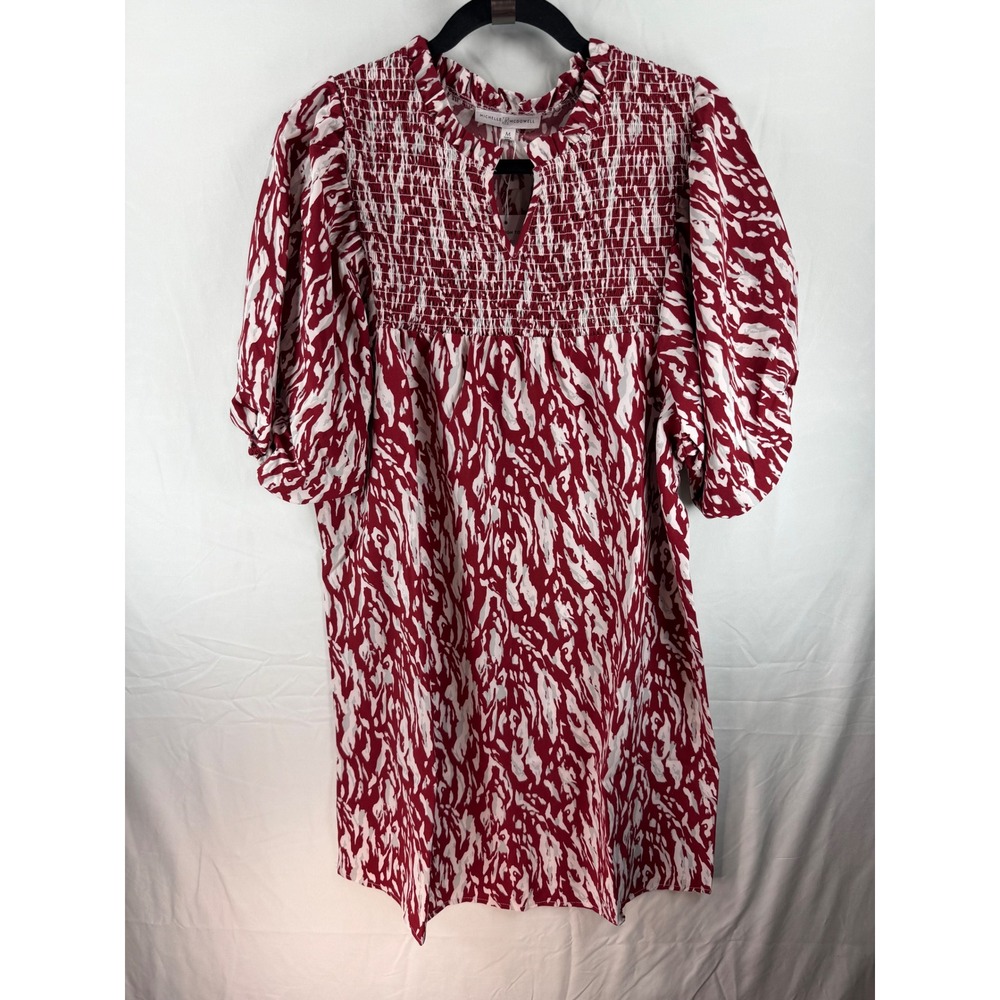 Michelle McDowell Tiger Tail Smocked Puff Sleeve Mini Dress Small‎ NEW Alabama